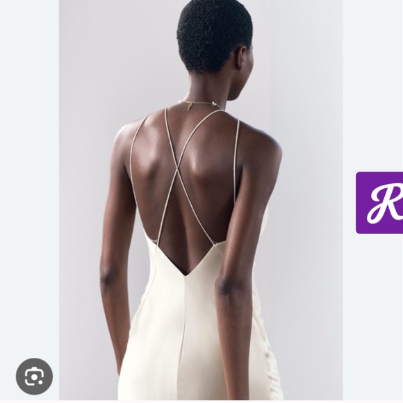 Zara 100% SILK HALTER DRESS - Picture 4 of 17